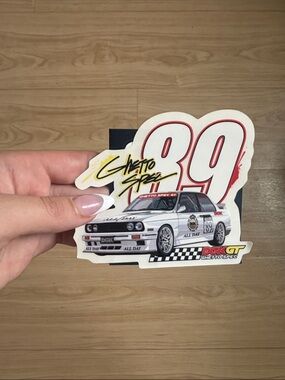 DGK White Racing 89 Sticker with Red Accents
